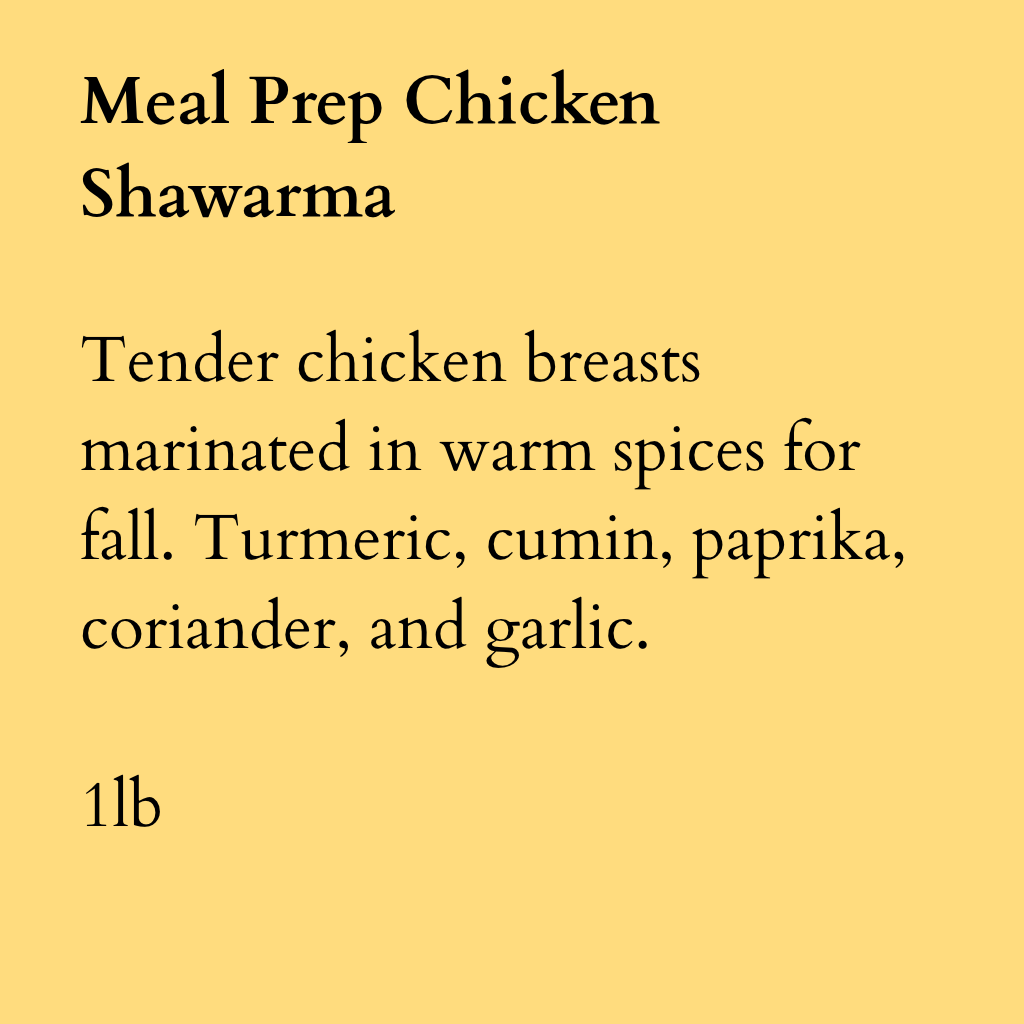 Meal Prep Chicken Shawarma