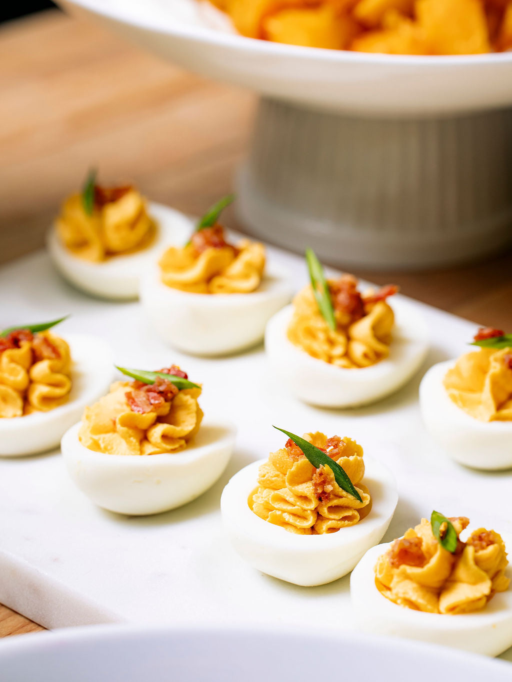 Sriracha Bacon Deviled Eggs