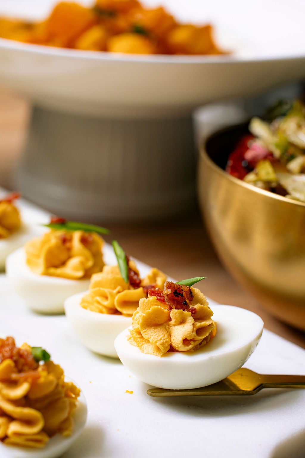 Sriracha Bacon Deviled Eggs
