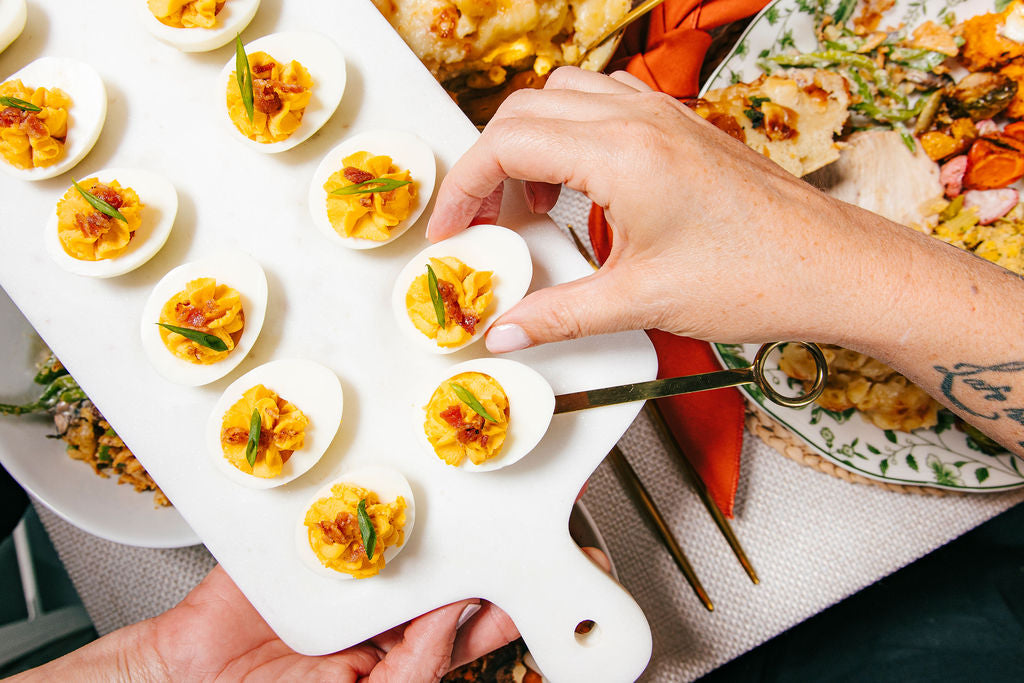 Sriracha Bacon Deviled Eggs