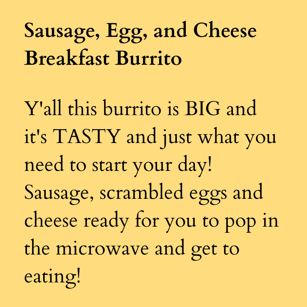 Sausage, Egg, and Cheese Breakfast Burrito